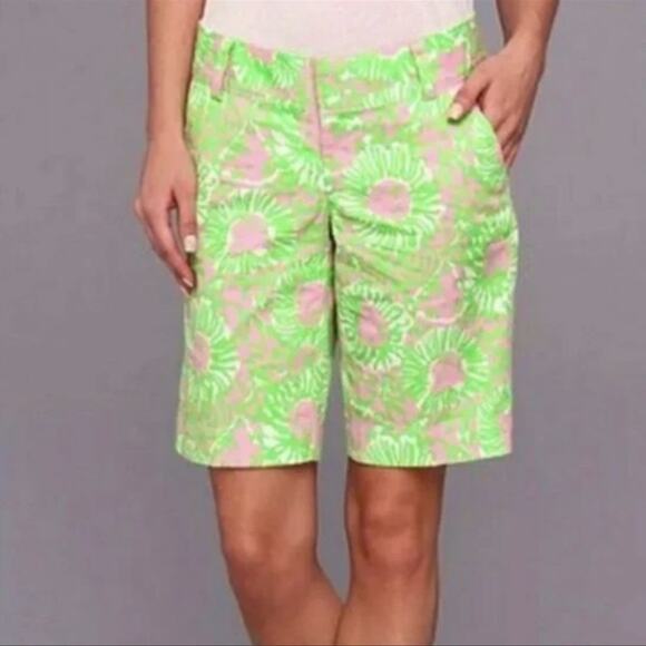 Lilly Pulitzer Chipper Bermuda Shorts Sunnyside Lions Print Size 0 - Picture 10 of 10